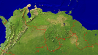 Venezuela Satellit + Grenzen 1920x1080